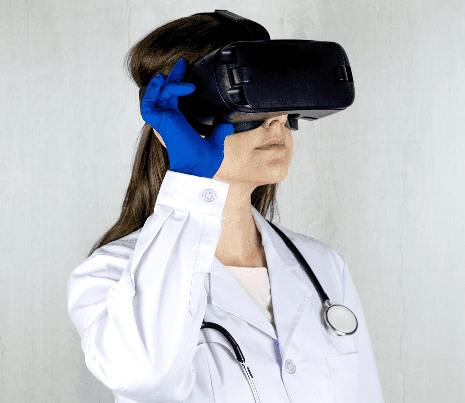 Doctor using AI-powered VR diagnostic tools