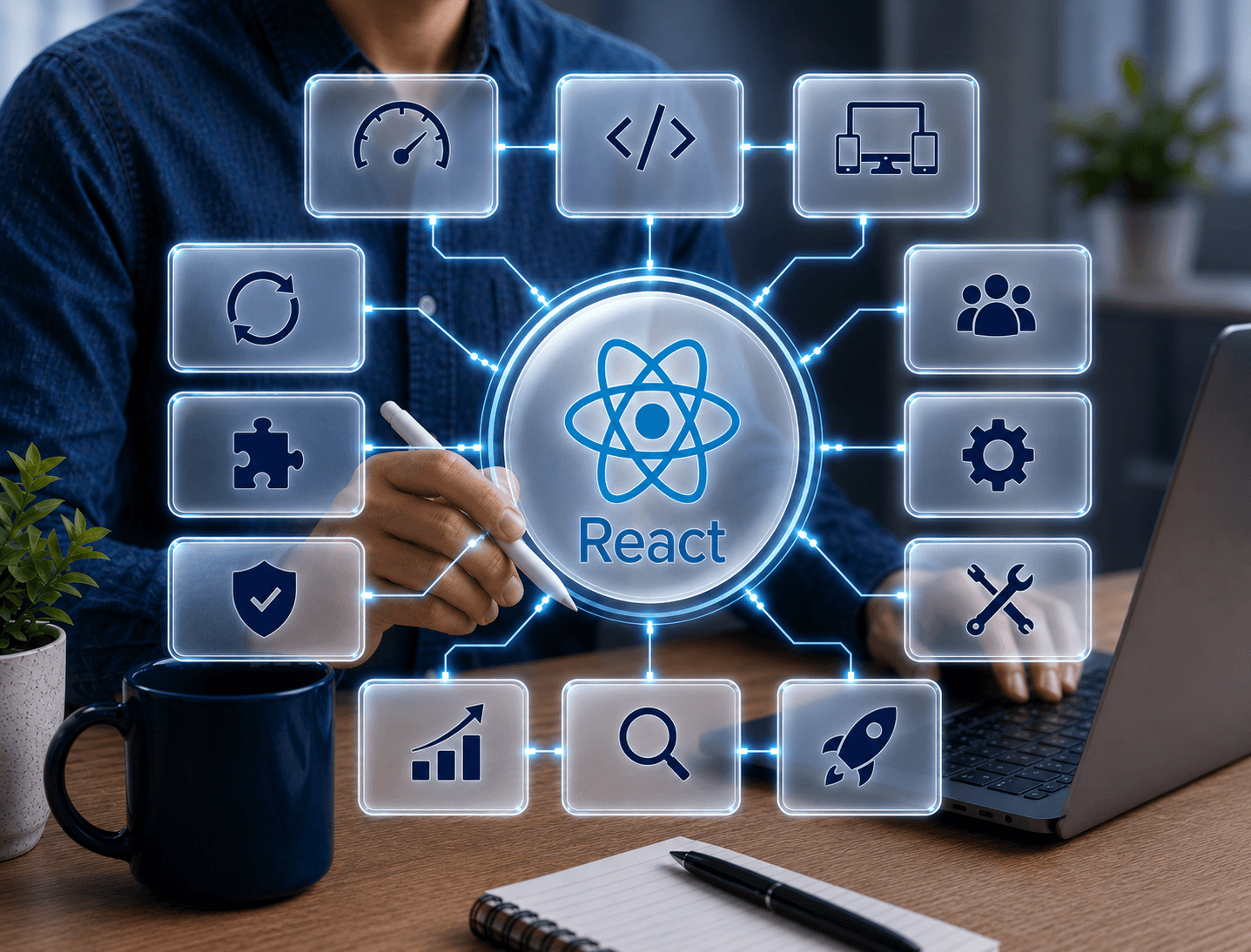 ReactJS development capabilities across component architecture, performance, and scalability